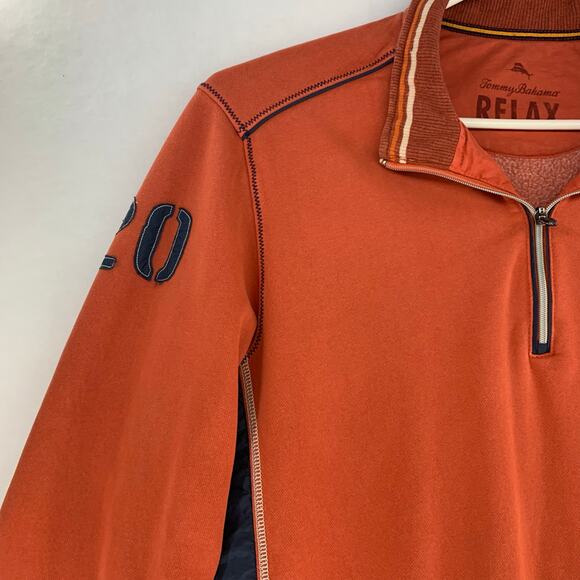 Tommy Bahama Relax Mens Orange Blue Pullover Size XL - Picture 9 of 16